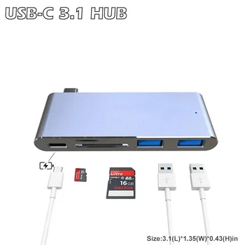 

Multi 5-In-1 USB C Hub Portable Type-C Hub USB 3.0 SD TF Card Reader Adaptors USB C Splitter For MacBook Pro Huawei Xiaomi