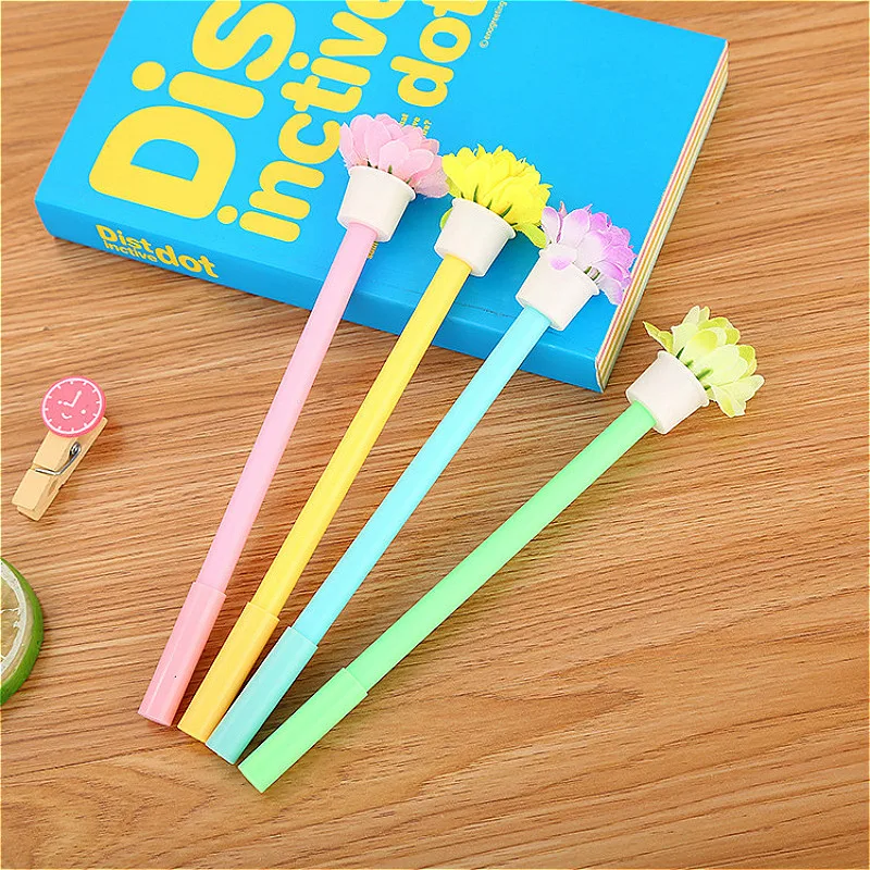 

2019 Hot Twinkle Flower Gel Pen Kawaii Creative Lovely Black Ink Tools Student Writing Office Stationery