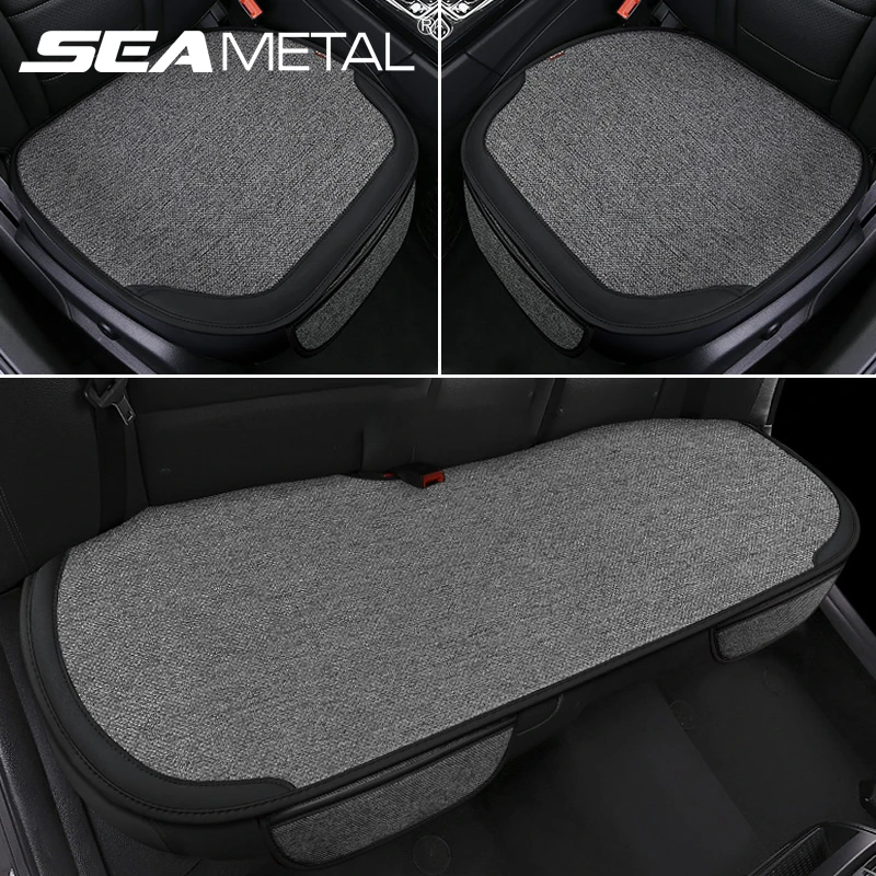 Breathable Flax Car Seat Cover Set for Universal Vehicles