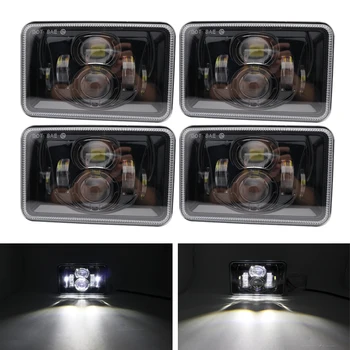 

4PCS Square 4X6 Inch Hi/Lo beam LED Headlight for Peterbilt Kenworth Freightinger Ford Probe Chevrolet Oldsmobile Cutlass.