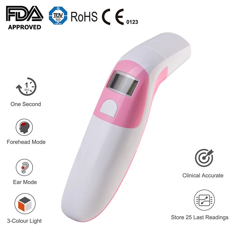 Digital Medical Infrared Thermometer Forehead Ear Baby Kids Adults FDA Approved