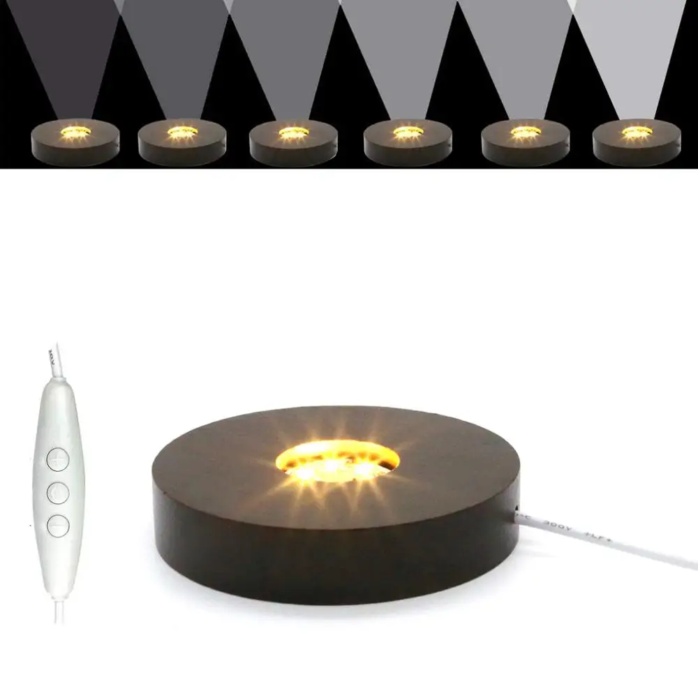 

Battery Power Light Dispaly Base for Laser Crystal Glass Art,4 Inch,Warm Light