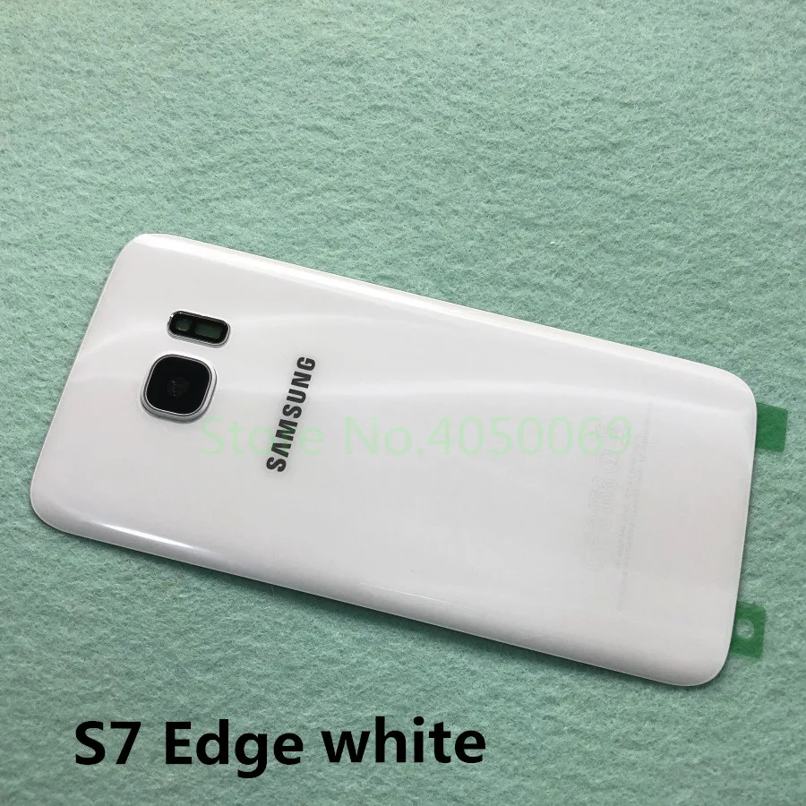 S7 Edge white Чехол для SAMSUNG Galaxy S7 Edge G935 SM-G935F S7 G930 SM-G930F со стеклянной задней батареей чехол для ремонта задней двери - Цвет: S7 Edge white