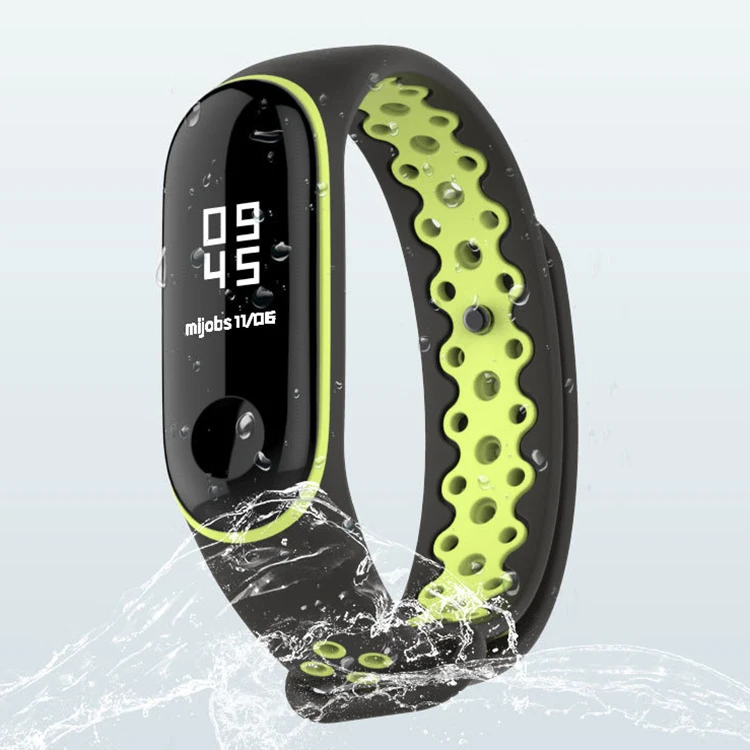 Цветной mi Band 3 4 силиконовый браслет двойной цвет сменный ремешок для оригинальной Xiaomi mi band 3 4 belt D20