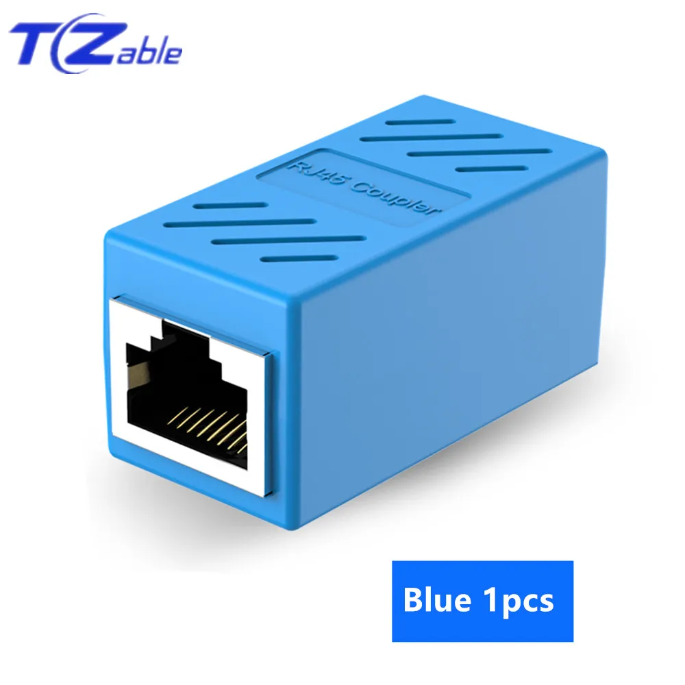 Shielding Blue RJ45 разъемы Cat7 сетевой экранированный адаптер RJ45 муфта гнездовая вилка Ethernet кабель разветвитель LAN разъем передачи головы - Цвет: Shielding Blue
