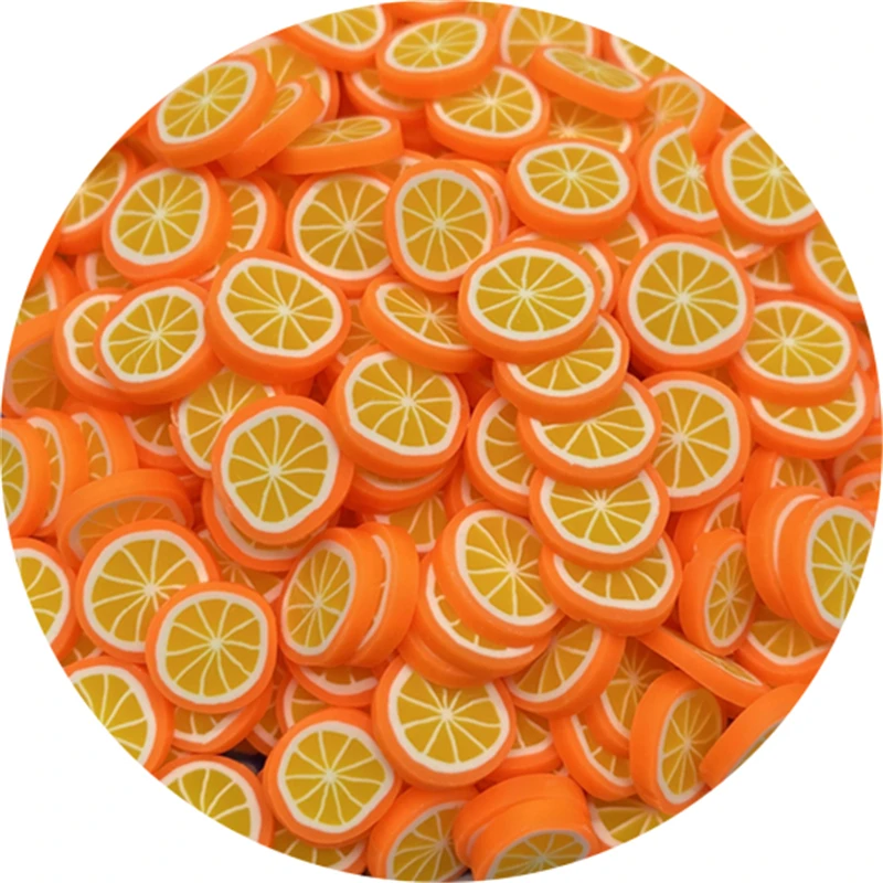 50pcs 10mm Clay Slice Round Shape Fruit Polymer Clay Beads For Jewelry Making DIY Handmade Scrapbooking Accessories