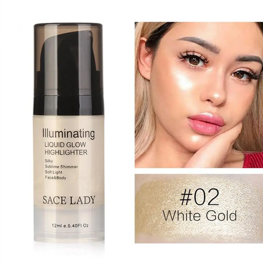 2 SACE LADY Illuminator макияж хайлайтер крем для лица и тела Shimmer Make Up Liquid осветление профессиональный набор для свечения косметика - Цвет: 2