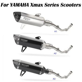 

Modified Carbon Fiber Escape Motorcycle Xmax 250 Full Exhaust Muffler Front Middle Link Pipe Slip-On For Xmax 250 300 2017-2019