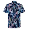 Summer Pure Cotton Mens Hawaiian Shirt Printed Short Sleeve Big Us Size Hawaii Flower Beach Floral Patterns 4