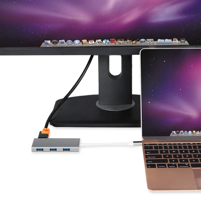 USB-C концентратор 7-в-1 Тип-C адаптер с 3 портами(стандарт 3,0 Порты HDMI Тип док-станция с USB Порты и разъёмы SD/микро SD кард-ридер для VH99