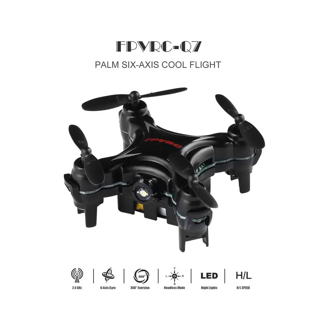 Q7 четырехосный 4 канала 6 Axis Gyro Rc нано Мультикоптер Мини карманный беспилотный Радиоуправляемый летательный аппарат-белый/черный с 3d чехол-книжка