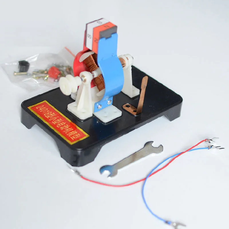 Мини DIY металлический электродвигатель модель комплект рукоятка генератор Модель для детей ранняя наука физика образование школа учебное помощь
