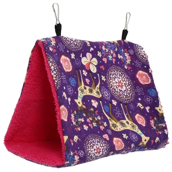 

Parrot Hammock Bird Nest Warm Soft Plush Hammock Hanging Cage Tent for Birds Parrot Winter Warm Bed Pet Toy Pouch Cotton Bed,1 C