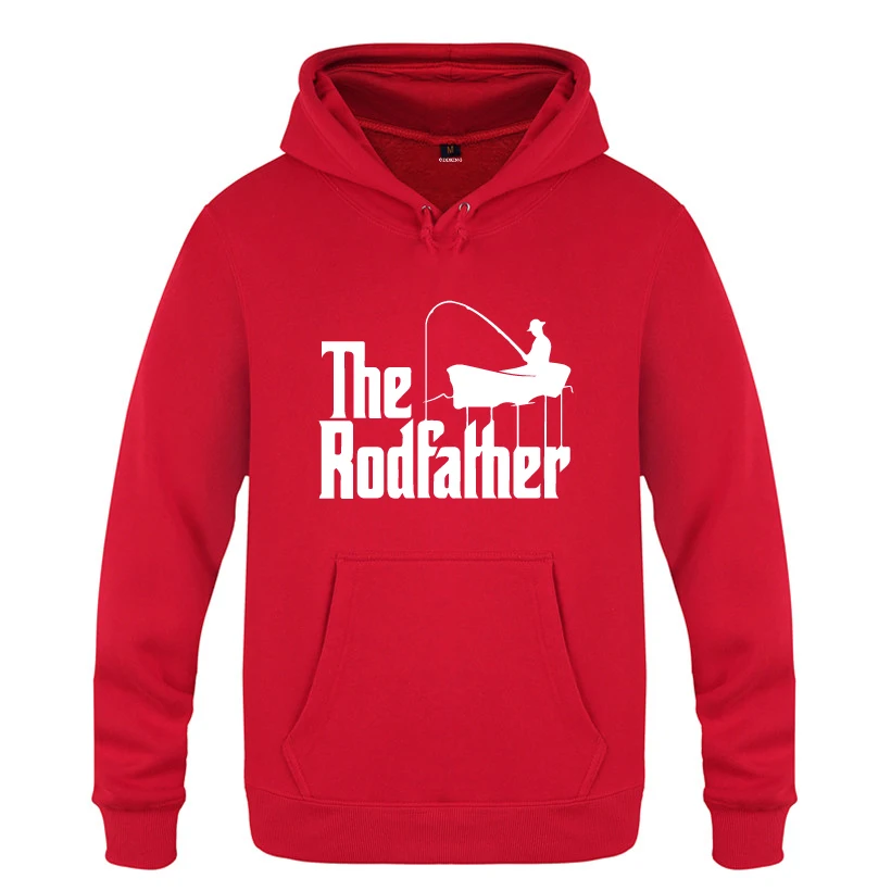 RodFather-Godfather рыбацкие толстовки для мужчин мужские флисовые пуловеры с капюшоном толстовки