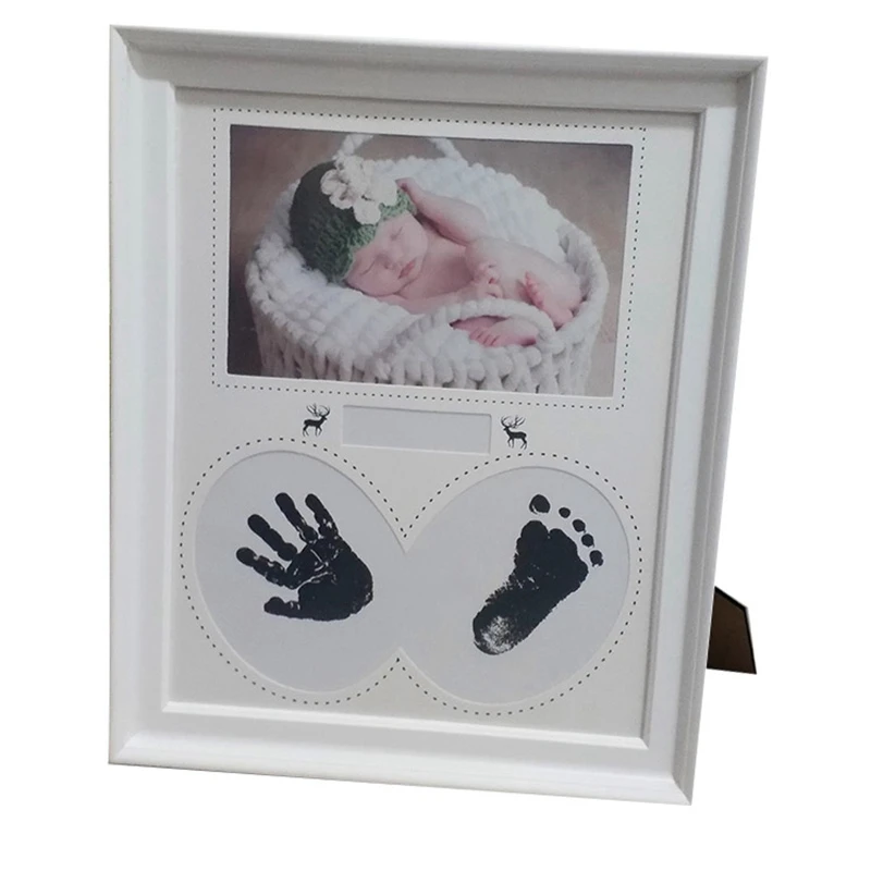 

ELEG-Photo Frame Baby Photo Frame Newborn Wall for Pictures Handprint Footprint Ink Pad Frame Kid Birthday Gift Cadre Room Decor