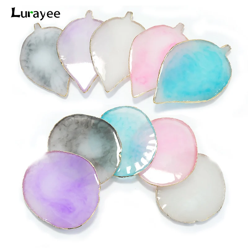 Lurayee Resin Stone Color Palette Gel Nail Polish Mixing Drawing Paint Plate Pad Nail Art Display Shelf