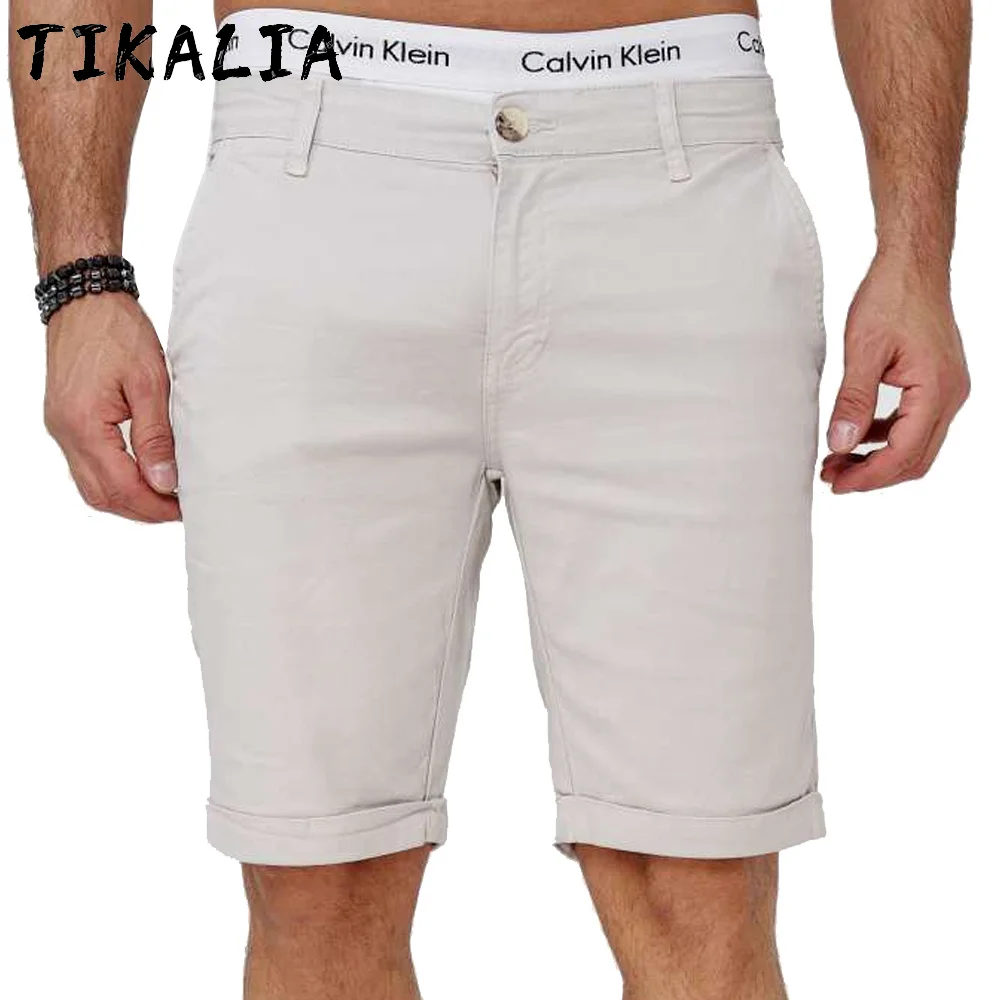 Pantalones cortos informales para hombre, ropa de moda, Bermudas de algodón de Color sólido, muchos colores disponibles, de verano