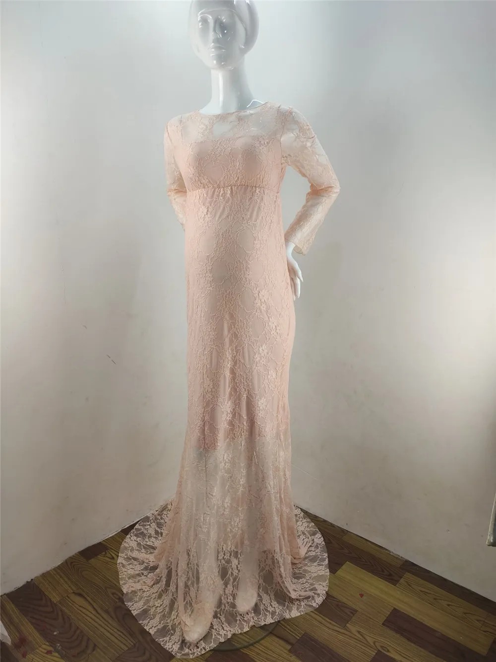 New Maternity Dresses For Photo Shoot Lace Fancy Pregnancy Dress Photography Prop Long Sleeve Pregnant Women Maxi Maternity Gown (1)