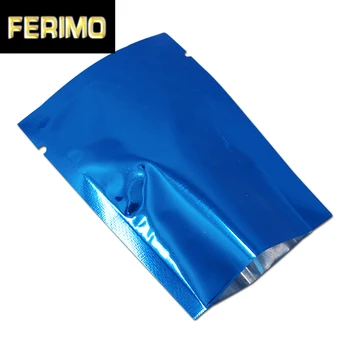 

9x13cm Food Storage Bag Party Packaging Open Top Blue Aluminum Foil Bag Mylar Heat Seal Vacuum Pack Pouch For Coffee Candy Tea