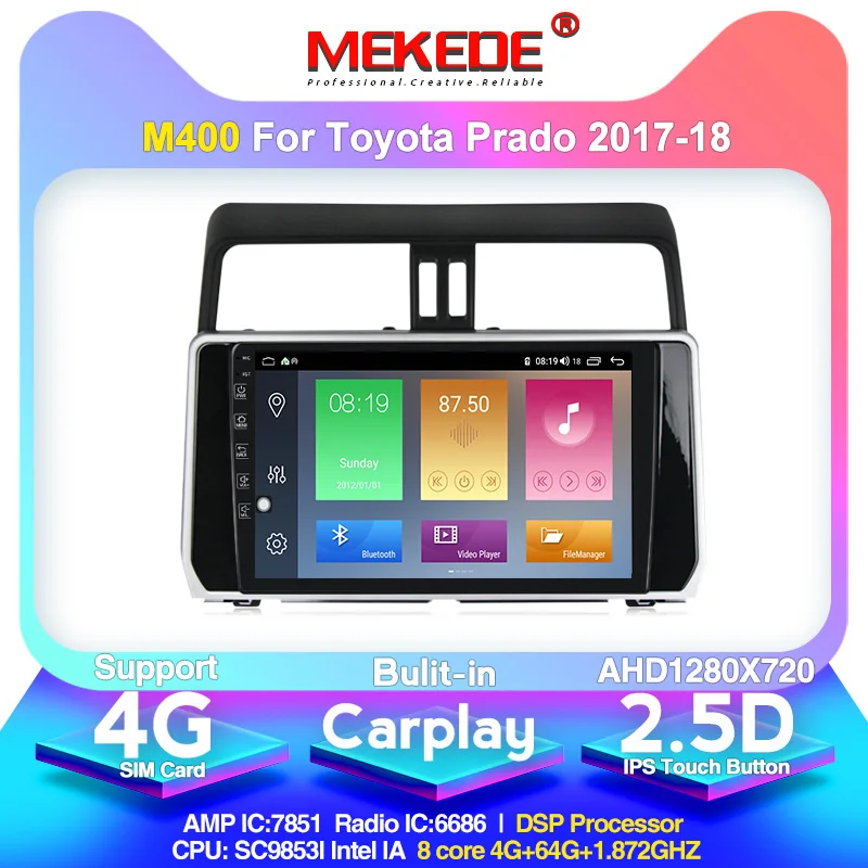 MEKEDE M400 для Toyota Land Cruiser Prado 150 2017 2018 автомобильный Радио мультимедийный видео плеер