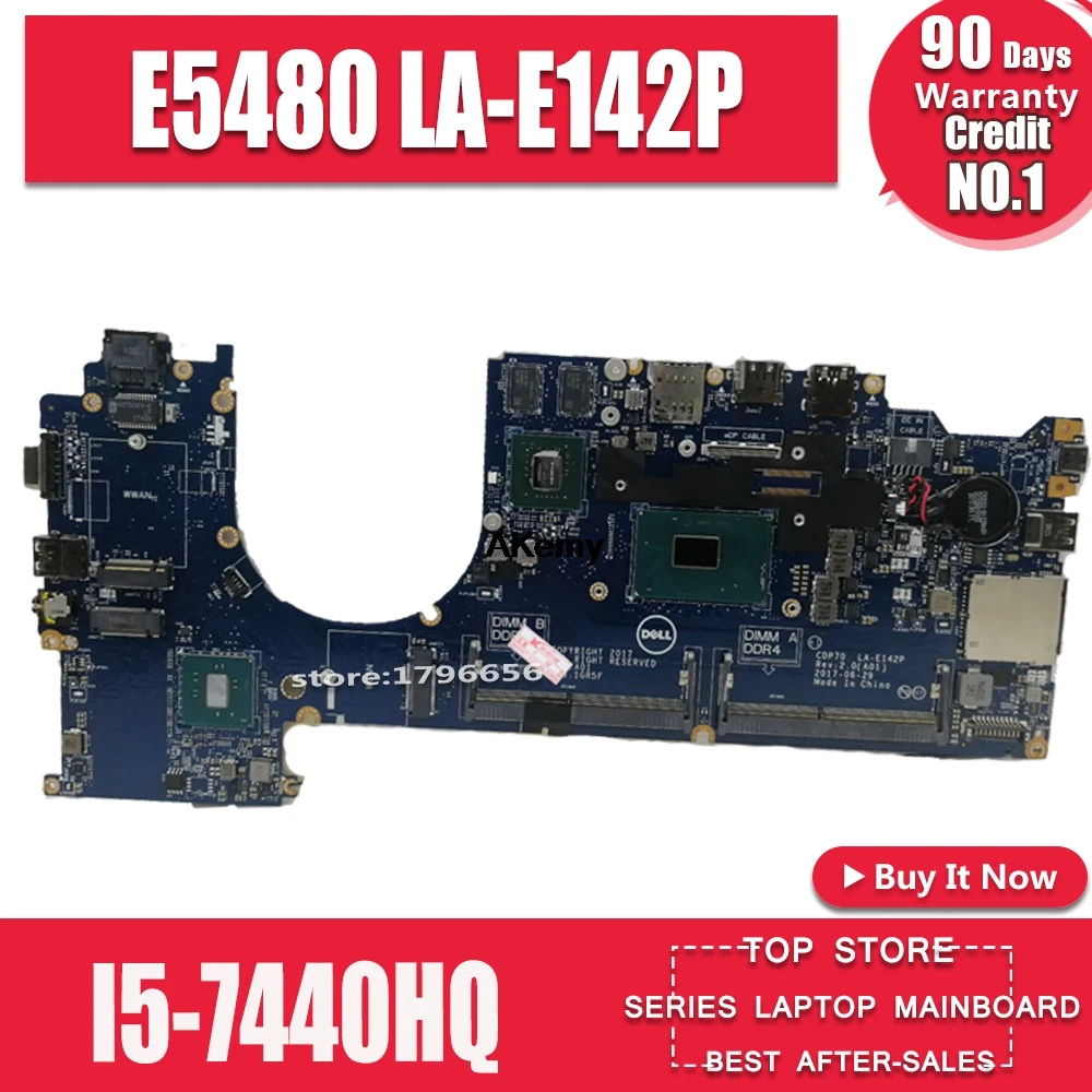 E5480 5480 материнская плата для ноутбука DELL CN-08J661 08J661 8J661 CDP70 LA-E142P Материнская плата ноутбука E5480 5480 материнская плата i5-7440HQ тест проведен
