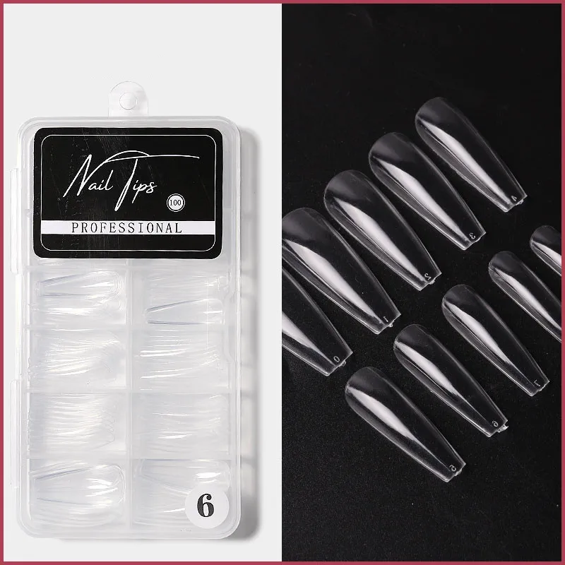 100 Pcs/Box Top Quality False Nail Tips Card Display Full Covered Design Seamless Press On Nails DIY Manicure Accessories | Красота и
