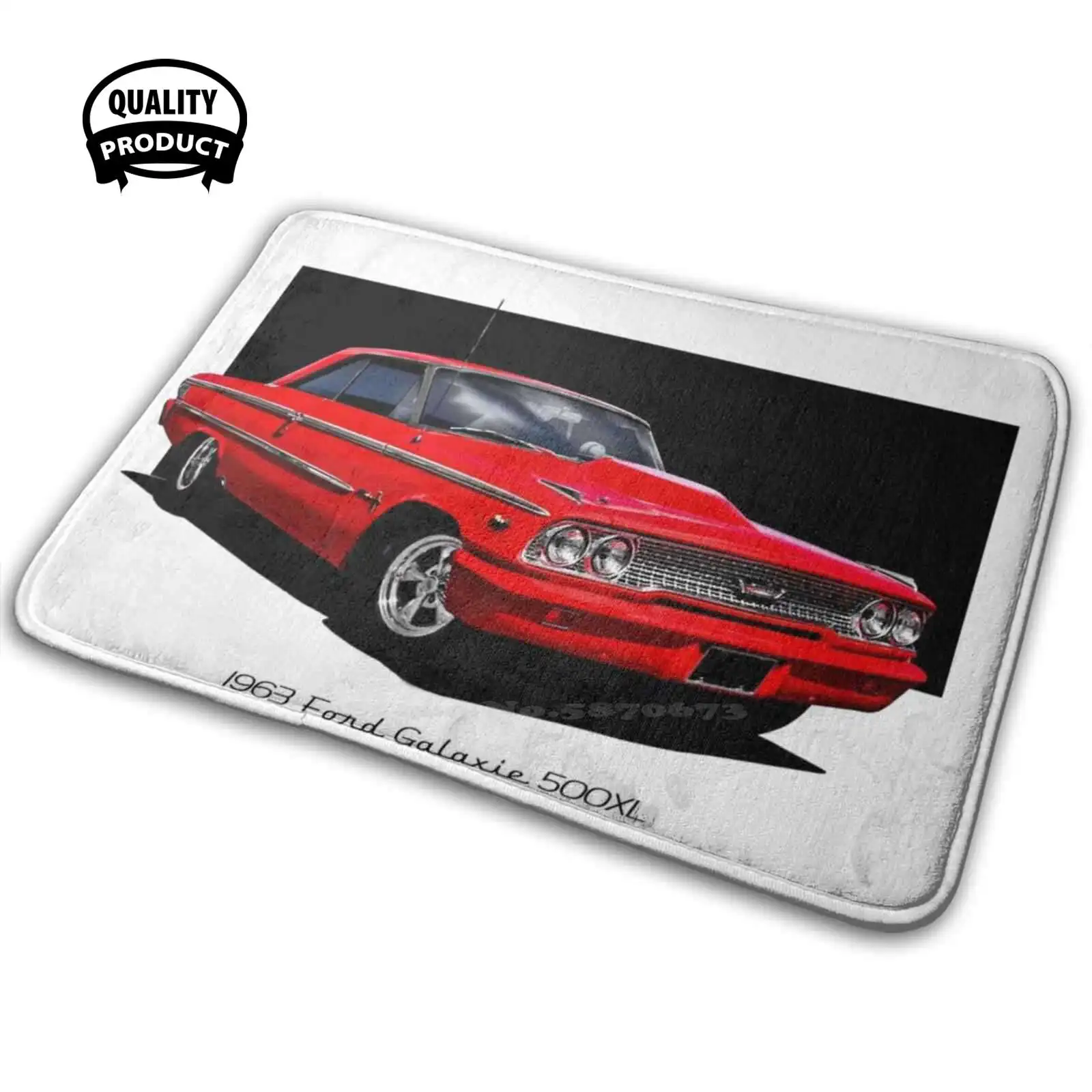 1963 Ford Galaxie 500Xl 3D Morbido Tappetino Antiscivolo Tappeto Cuscino 1963 Galaxie 500Xl Galaxie Fairlane Ruote Personalizzate Cappuccio Scoop