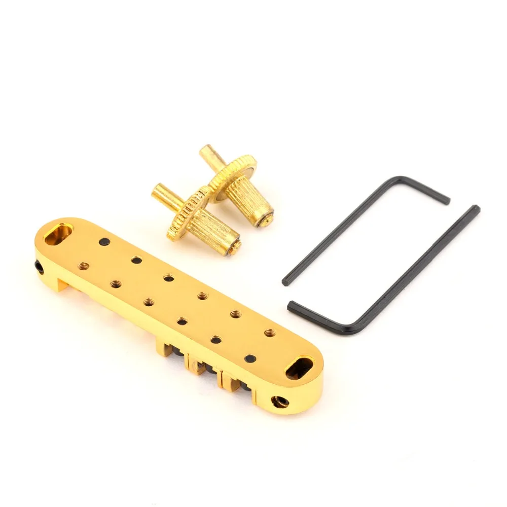 Musiclily роликовый фиксатор Tune-o-matic Guitar Bridge Tunematic Saddle для электрогитары Les Paul style, Gold