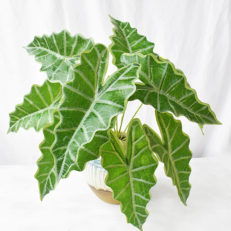 88 см 9 вилка поддельный букет пальм пластиковое искусственное растение листья ветка тропические поддельные Пальмовые Листья для Гавайских джунглей вечерние украшения - Цвет: 73cm 9fork Green