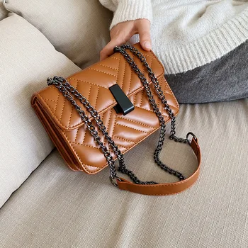 

High-quality women's bag 2019 new Chao Korean version of the hot-selling ladies embroidery slash bag fashion chain bag