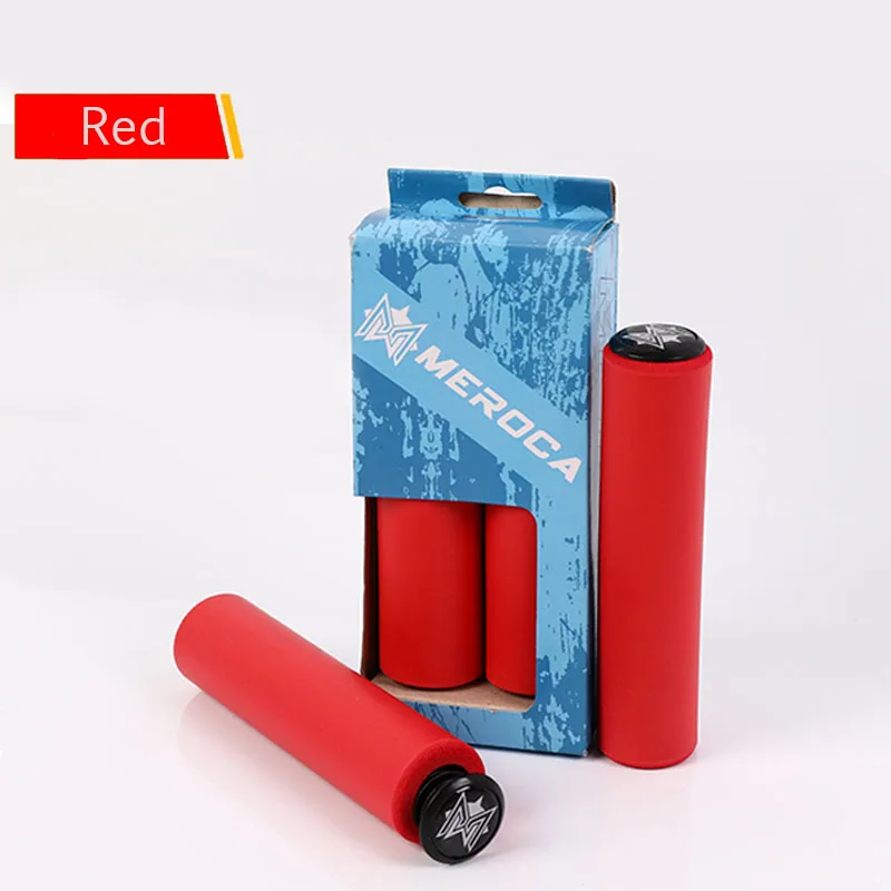 red 1 pair ODI 2 шт велосипедные ручки для горного велосипеда, силиконовые ручки для горного велосипеда, Мягкие накладки для горного велосипеда, концевые заглушки, аксессуары для велоспорта - Цвет: red 1 pair