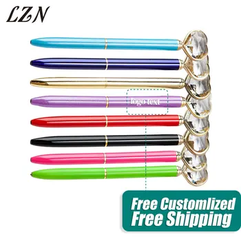 

LZN Beauty Crystal Metal Pen Special Design Girl Heart shape Ballpoint Pen Free Personalize Name/Text/Date in Different Wedding