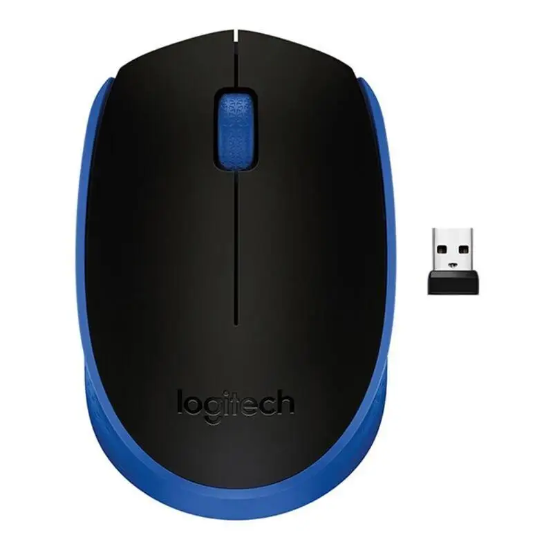 Беспроводная USB мышь logitech M171, 2,4 ГГц, 1000 dpi, эргономичная оптическая мышь, портативная мышь для ноутбука, компьютера, дома, офиса, путешествий - Цвет: Синий