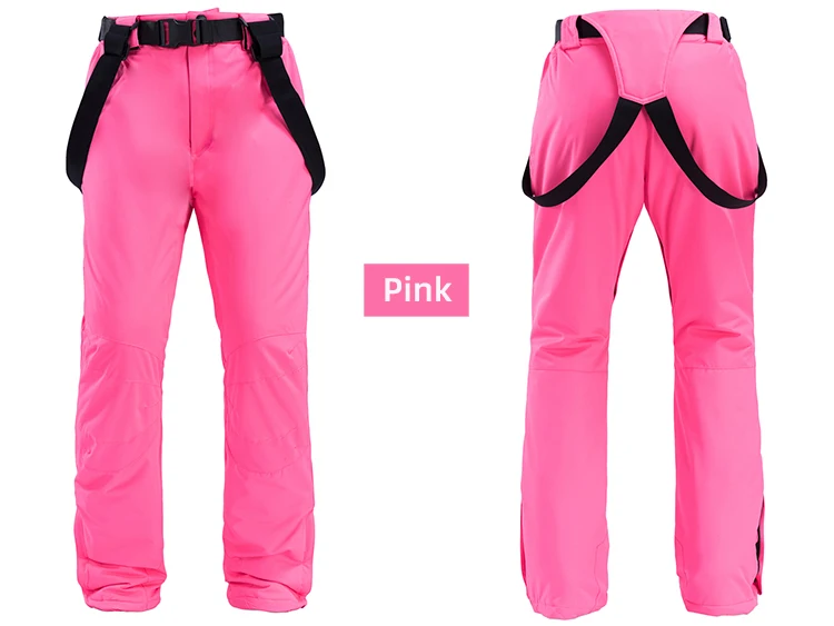 30 толстый теплый лыжный костюм для женщин водонепроницаемый ветрозащитный лыжный костюм и сноуборд куртка брюки набор женские зимние костюмы уличная одежда - Цвет: Pink
