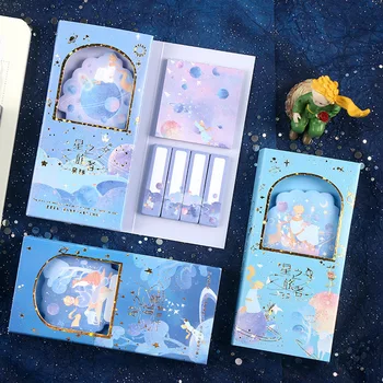 

4 Packs Mixed Cute Prince Theme Memo Pad Set 55*115mm Creative Stationery Notes N Times Stickers Gift
