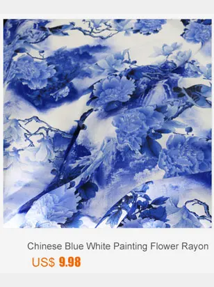 100*145 см китайская синяя белая картина цветок искусственный шелк ткань мягкий материал ВИСКОЗА