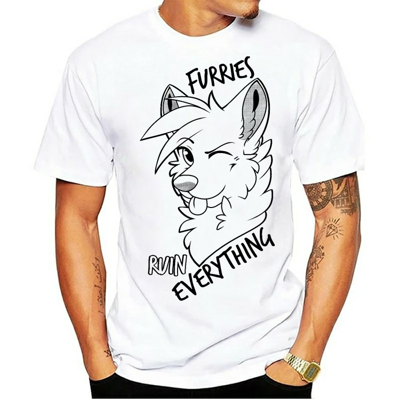 Для мужчин Funy футболка furrirues rutries с в - Цвет: WHITEPD252
