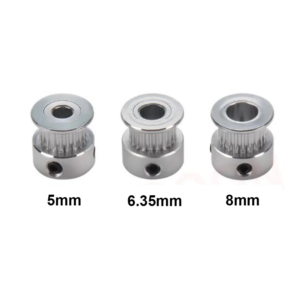 Timing Belt Pulley Timing Pulley 2pcs 3D Printer Parts GT2 Timing Pulley 2GT 20 Teeth Aluminum Bore 5mm 6mm 6.35mm 8mm Synchronous Wheels Gear Part For Width 6mm