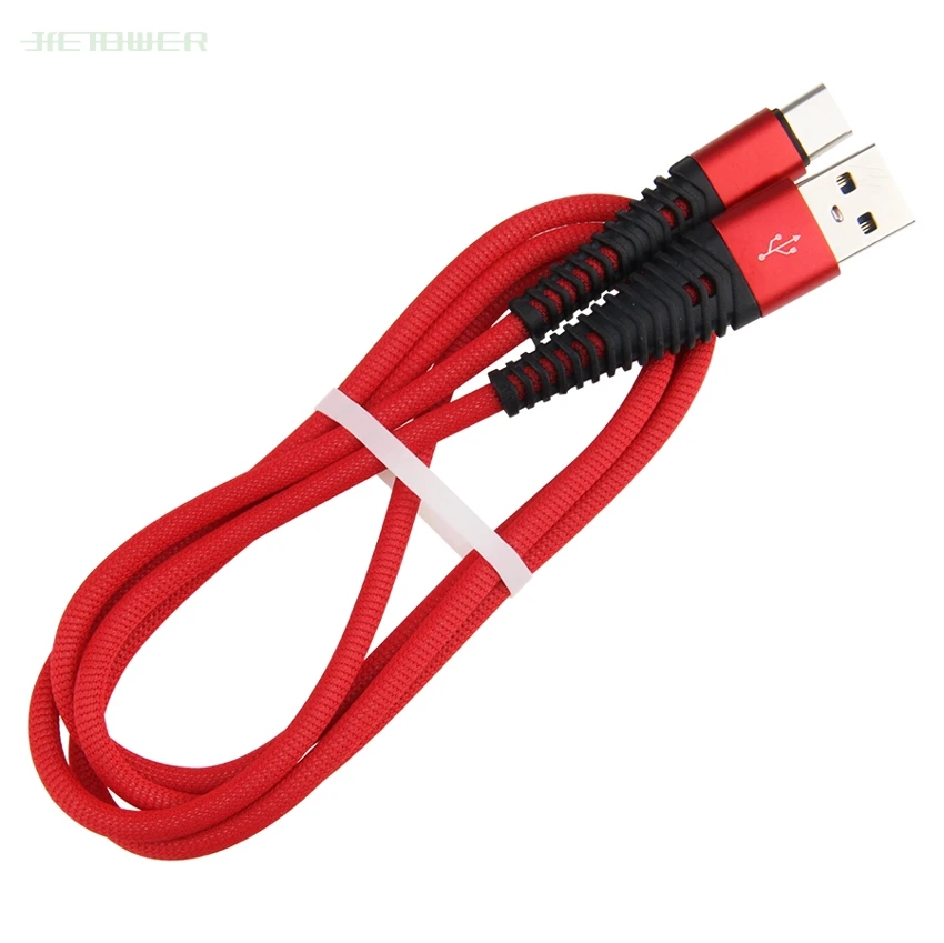 Красный 100 шт/лот usb type C 1 м плетеный кабель для быстрой зарядки для Samsung Galaxy S8 S9 S10 Usb кабель typec для Xiaomi mi 9T mi 9T - Цвет: Красный