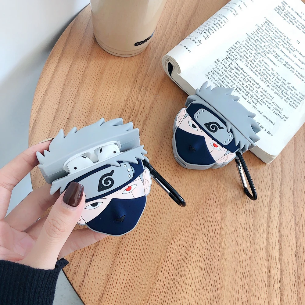3D японского аниме Хатаке Какаши аксессуары для наушников Чехлы для Apple Airpods 1/2 силиконовые защитные наушники крышка с крюком