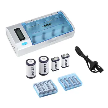 

LEISE 908 Multi-functional LCD Intelligent Fast Charging Set with One Charger and Four Types Rechargeable Battery