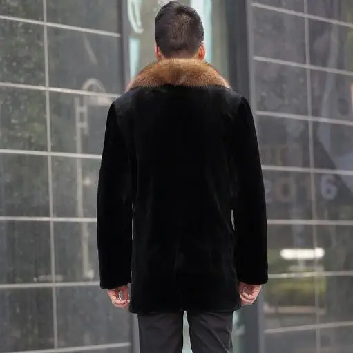 Пушистые мужские пальто из искусственного меха, большие размеры 4XL 5XL 6XL, зимняя деловая мужская верхняя одежда из искусственного меха норки, утепленная длинная куртка, топы M764