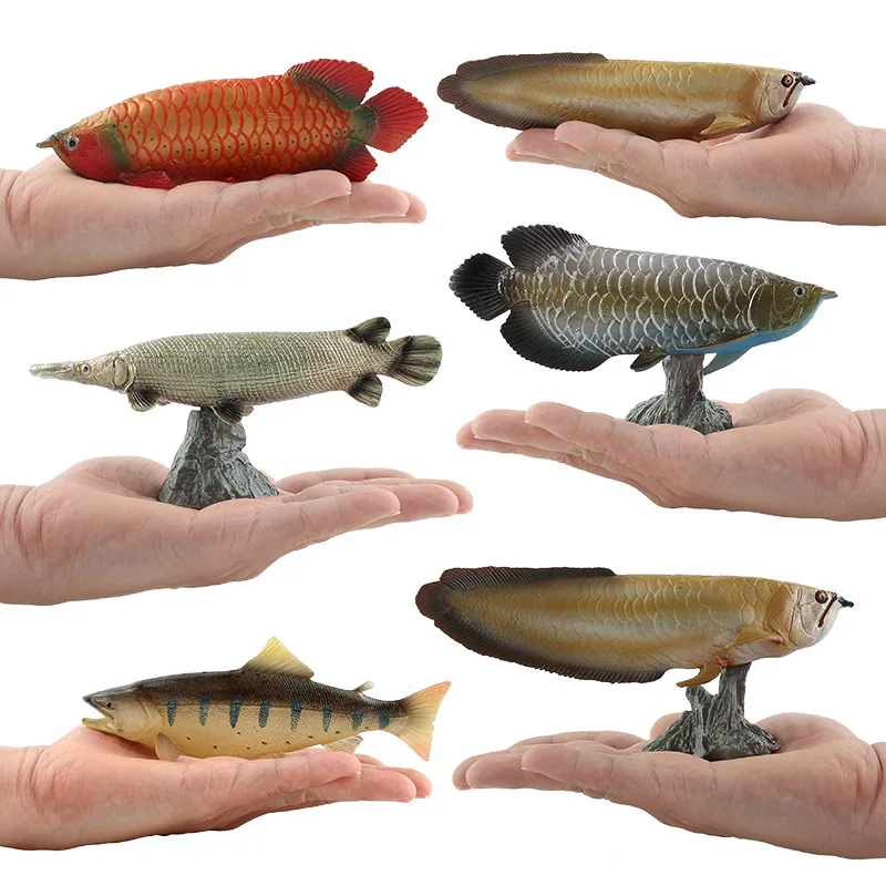Фигурка животного украшение 3D имитация КРАСНОЙ РЫБЫ Arowana статуи с основанием