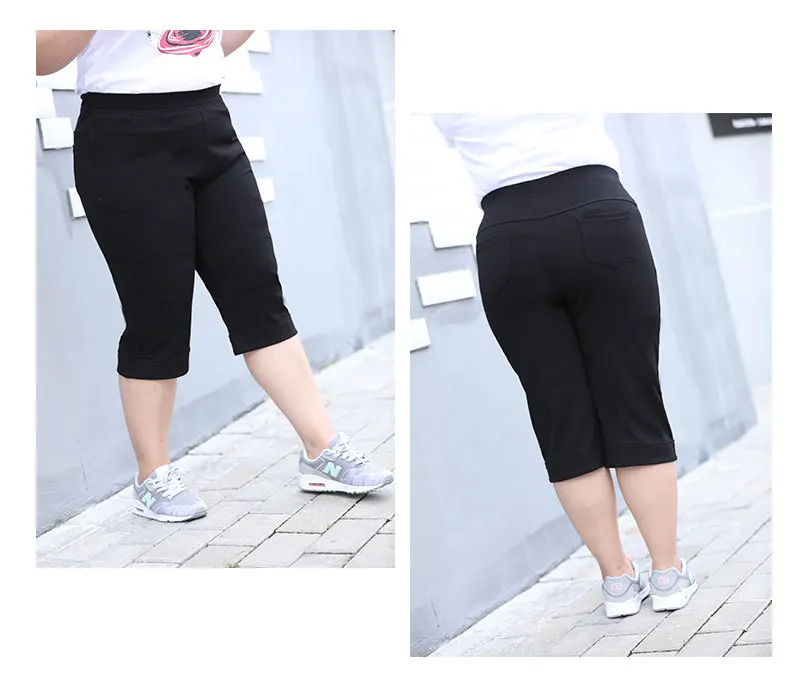 TUHAO PLUS SIZE 7XL 6XL 5XL 4XL Mother Mom black Pants Capris 2020 Summer Casual Cropped Trousers Pants Womens Casual Pant WM41