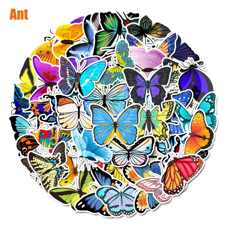 

58pes Vsco Colorful Butterfly Anime Sticker Waterproof Skateboard Motorcycles Laptop Luggage Nice Labels Children Toys
