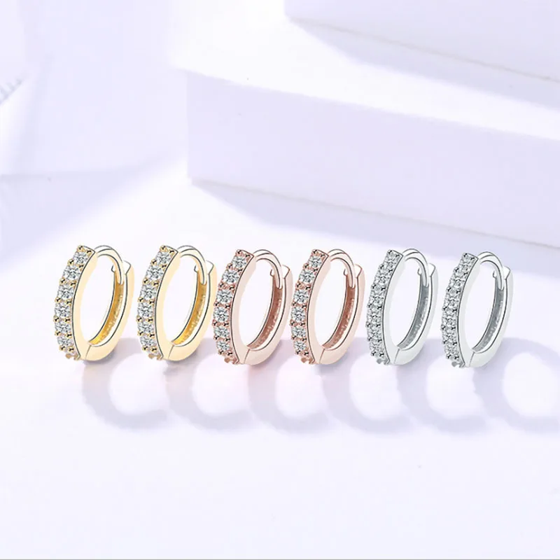 Lo Paulina S925 Серебряные Классические круглые серьги с AAA цирконием подарок на день матери Bijoux ювелирных изделий - Окраска металла: Rose Gold