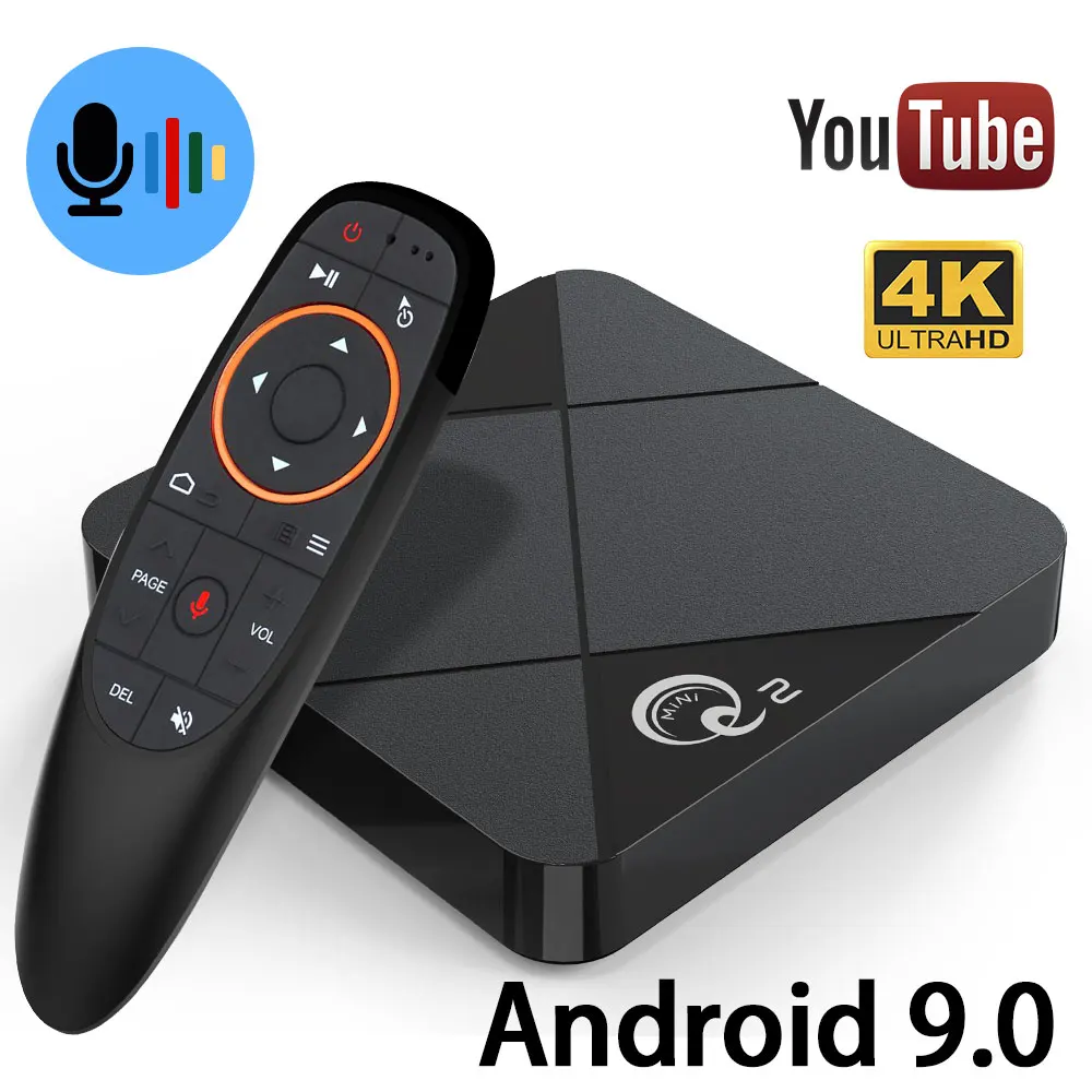 Q2 Android 9 0 ТВ коробка Google голосовой помощник Youtube Play Store Wifi 2 4G & 5 8G Бесплатные