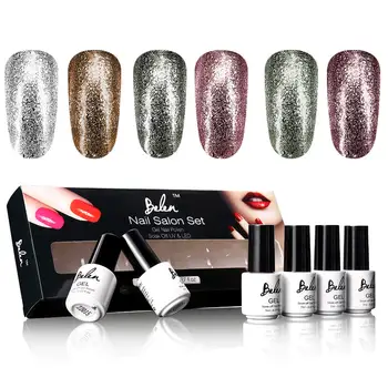 

Belen 6PCS/Lot Pure Color Platinum Macaron UV Nail Gel Varnish UV LED Lamp Manicure DIY Nail Art Lacquer Present Box Kit