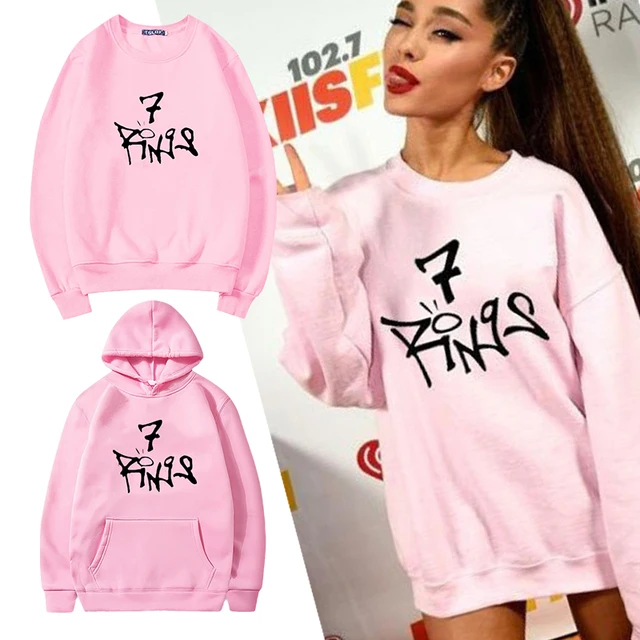 Singer Ariana Grande Same Style Pink 7Rings Sweatshirt 1