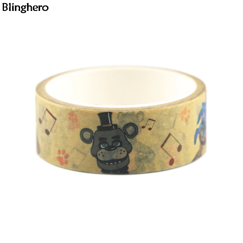 Blinghero, 15 мм X 5 м, лента Five Nights at Freddy's Васи, маскирующая лента с героями мультфильмов, клейкая лента для приключений ужасов, подарок для друзей, BH0403